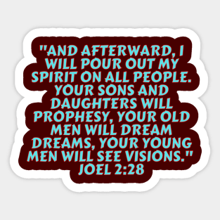 Bible Verse Joel 2:28 Sticker